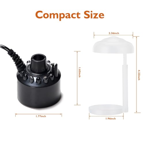 AGPTEK 12 LED Mist Maker Water Fountain Pond Fog Atomizer Air Humidifier, Ideal For Indoor or Outdoor Fountains, Water Feature Use.