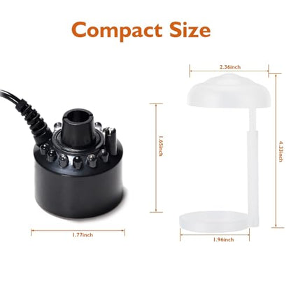 AGPTEK 12 LED Mist Maker Water Fountain Pond Fog Atomizer Air Humidifier, Ideal For Indoor or Outdoor Fountains, Water Feature Use.
