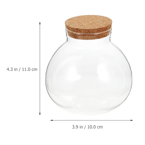 TIDTALEO Micro Landscape DIY Bottle with Cork Lid, 10X11Cm Glass Terrarium Jar for Succulents and Air Plants, Decorative Storage Container for Home Garden Gardening