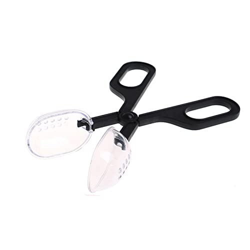 3in1 Feeding Tool Reptile Feeding Tongs Cricket Clamp Bug Scooper, Cleaning Supplies Scooper+ 2x Tweezers for Reptile, Hedgehog, Hamsters, Guinea Pig,Lizard, Spider Bearded Dragon (Black) - color: Black