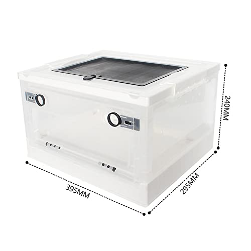 Foldable Reptile Feeding Box, Hamster Breeding Box, Transport House, Pet Cage Habitat for Frog Scorpion, White