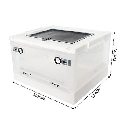 Foldable Reptile Feeding Box, Hamster Breeding Box, Transport House, Pet Cage Habitat for Frog Scorpion, White