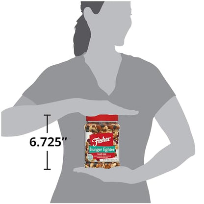 Fisher Snack Hunger Fighter Bulk Trail Mix, 38 oz (Pack of 2), Peanuts, Almonds, Dried Sweetened Cranberries and Soy Nuts, Snacks for Adults and Kids, Dried Fruit, Healthy Snacks for Adults - size: 38 Ounce (Pack of 2)