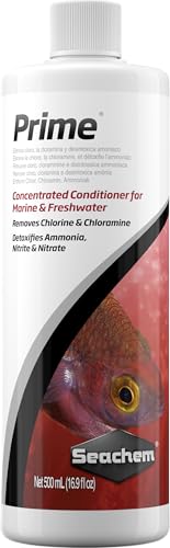 Seachem Prime Fresh and Saltwater Conditioner - Chemical Remover and Detoxifier 500 ml | Chemical Remover and Detoxifier - size: 500 mL, style: Conditioner