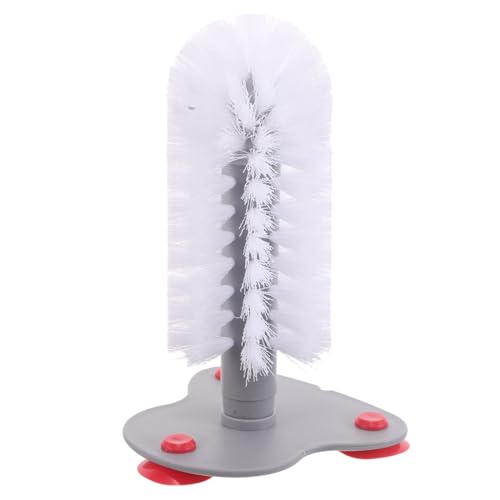 DOITOOL Turtle Back Brush with Suction Cup Turtle Shell Cleaning Scrub Brush for Aquarium Tanks Red Suction Holder Reptile Health Care Tool for Tortoises