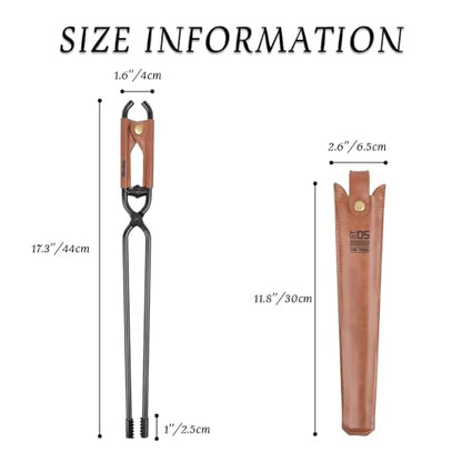 OMUKY Fireplace Tongs Log Claw Tongs with Faux Leather Handle Cover Log Grabber Clamp Tool for Indoor & Outdoor Camping Campfire Fireplace Fire Pit(Black)