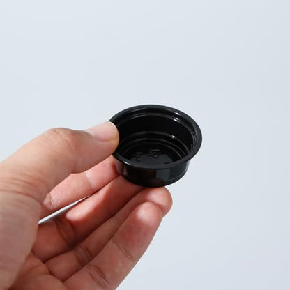 Plastic Gecko Feeding Cups, 0.5 oz Small Terrarium Bowls Reptiles Food Water Feeder Ledge Cups for Lizars,Bearded Dragon,Snake,Frogs (300Pack Black)