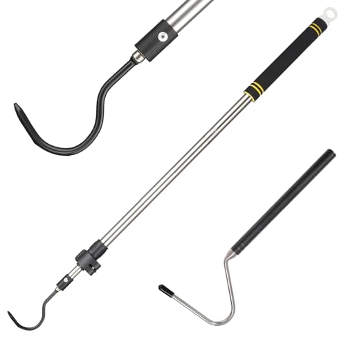 2pcs Snake Hook Set, Telescopic Snake Catcher Stainless Steel Snake Handling Tool for Moving Ball Rattlesnakes Python Copperhead with Long Handle (35-64inch&26inch) - size: 35-64inch&26inch