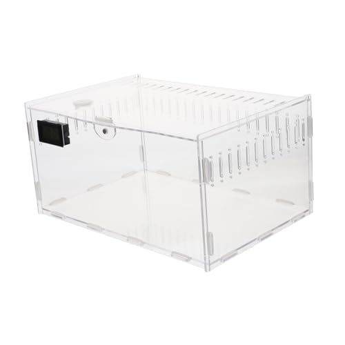 Transparent Reptile Breeding Box with Ventilation for Geckos Snakes Spiders Portable Lightweight Feeding Cage Suitable for Outdoor Pet Transport and Habitat Maintenance