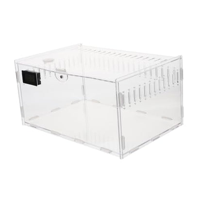 Transparent Reptile Breeding Box with Ventilation for Geckos Snakes Spiders Portable Lightweight Feeding Cage Suitable for Outdoor Pet Transport and Habitat Maintenance