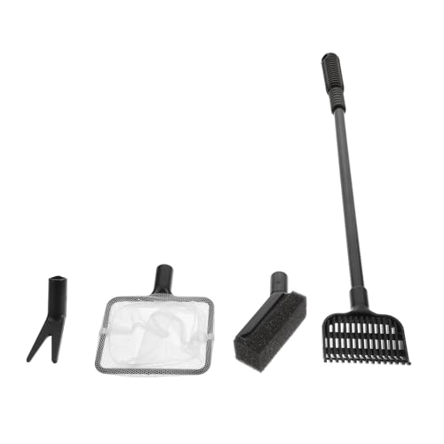 FOMIYES Fish Tank Cleaning Brush Set Aquarium Cleaning Tools with Long Handle Sponge Scrubber Gravel Rake Net and Plant Fork for Aquarium Maintenance