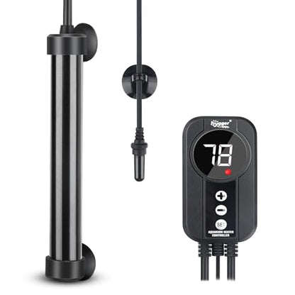 hygger Marine Aquarium Heater 50W 100W 200W 300W 500W,Titanium Heater with Temperature Calibration,Digital LED Controller,Temperature Probe,Submersible Fish Tank Heater for Saltwater Freshwater Tank - size: 50W for 10-15 Gallon
