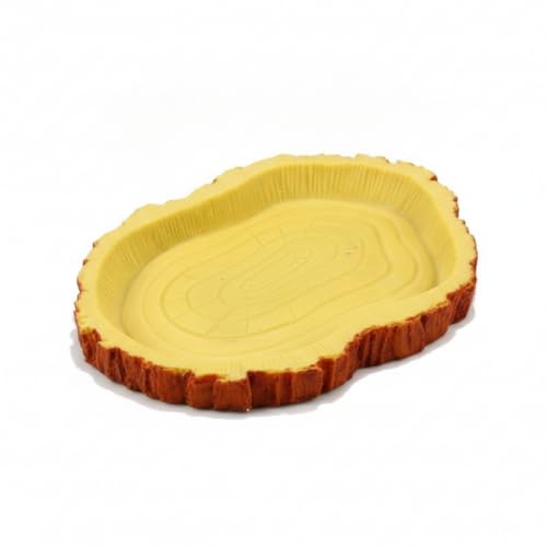 Reptile Food and Water Bowl, Low-Profile Resin Dish for Terrarium Habitat, Stable Feeding Station for Small Lizards and Geckos (1 PC)