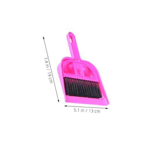 VILLCASE Mini Dustpan and Hand Broom Set 10pcs for Small Animal Cage Cleaning – Compact Reptile and Pet Habitat Cleaner for Hamsters, Hedgehogs, and Chinchillas in Bright Pink and Blue