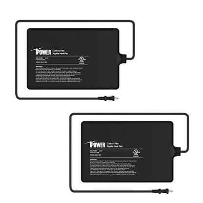 iPower 8X12 Inch 16W Under Tank Heater Warmer, 30-40 Gallon Terrarium Heat Mat for Amphibian, Plant Box or Other Small Animals, 2 Pack - size: 8 X 12 Inch, style: 2 Pack