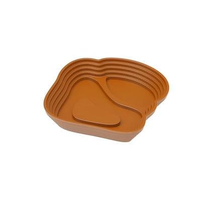 Amphibians Feeding Soaking Pool Multifunctional Reptiles Habitat Water Feeding Bowl Platform with Step Design Reptiles Sunbathing and Station - color: Light Brown, size: Small
