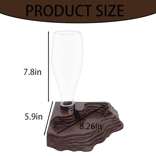 Automatic Reptile Water Feeder 13.5Oz Brown Terrarium Dispenser | Premium Bearded Dragon Tank Accessories & Bearded Dragon Accessories for Lizards Geckos,for Terrarium Tank