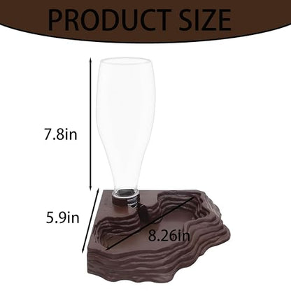 Automatic Reptile Water Feeder 13.5Oz Brown Terrarium Dispenser | Premium Bearded Dragon Tank Accessories & Bearded Dragon Accessories for Lizards Geckos,for Terrarium Tank