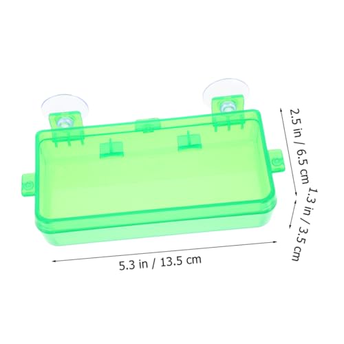HANABASS Reptile Feeding Dish Bowl with Suction Cup Dual-Purpose Food and Water Container for Chameleons Geckos Bearded Dragons and Lizards Escape Prevention Design Sturdy Material Green - color: Light Green, size: 13.50X6.50X3.50CM