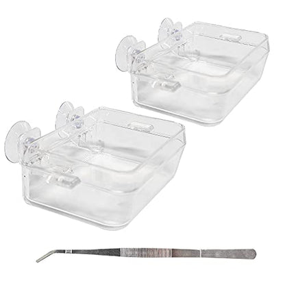 Chameleon Bowl and a Reptile Feeding Tongs 2pcs Feeder and Water Cups with Suction for Iguana Lizard Gecko Worm