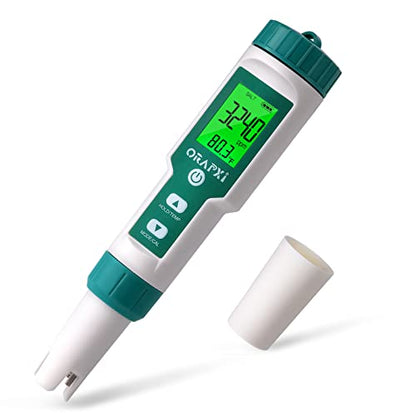 Pool Salt Tester pH and Salt Meter for Saltwater Pool pH Tester | Digital Salinity Tester 5 in 1 pH Salt TDS EC Temp Meter for Hydroponics Salt Meter for Swimming Pools Hot Tubs and Swim Spa