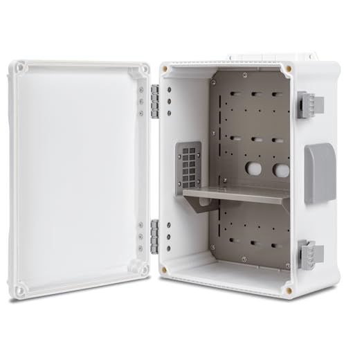 Namunanee Outdoor Electrical Junction Box, ABS Water Resistant Enclosure with Internal Mounting Panel & Hinged Cover (12.6" H x 9.4" L x 5.7" W) - size: 12.6"H x 9.4"L x 5.7"W & Standard
