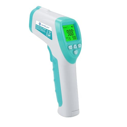 No-Touch Medical Grade Forehead Thermometer, Blue | For Adults, Kids, and Infants, Digital Temporal Touchless, LCD Display - color: Green White