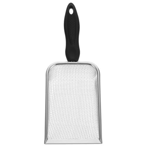 VANZACK Metal Cat Litter Scoop with Plastic Handle, Stainless Steel Mesh Sand Waste Shovel 2.8x2.8mm for Reptile Terrarium and Cat Litter Box Cleaning