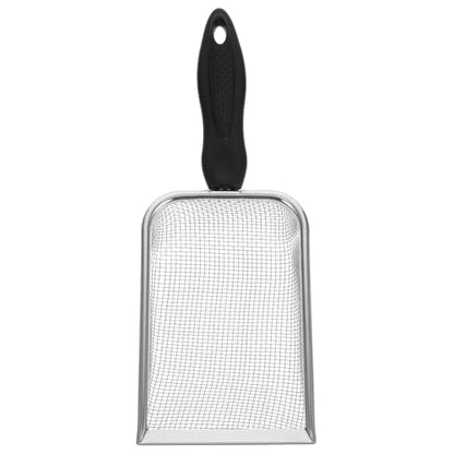 VANZACK Metal Cat Litter Scoop with Plastic Handle, Stainless Steel Mesh Sand Waste Shovel 2.8x2.8mm for Reptile Terrarium and Cat Litter Box Cleaning