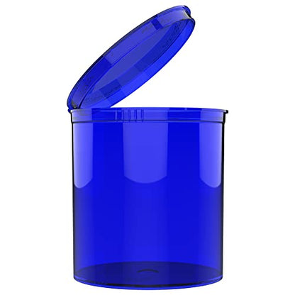90 Dram CR Plastic Packaging Pop Top Containers - Child Resistant Travel Holder Vial Bottles - 60 qty (Translucent Blue) - color: Translucent Blue