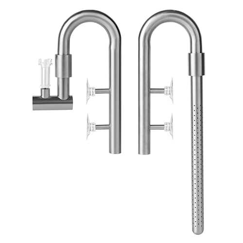 Stainless Steel Lily Pipe Set – Premium Inflow & Outflow with Detachable Skimmer – Fish & Shrimp Safe, Easy Maintenance (17mm for 16/22mm (5/8'' i.d.) tubing)