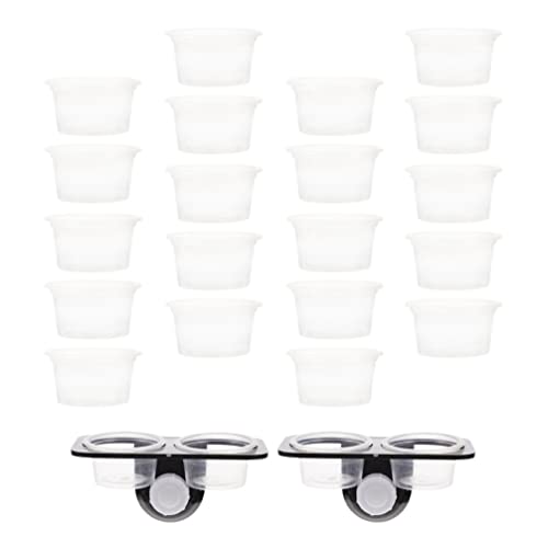 Mipcase Suction Cup Reptile Feeder Reptile Ledge with 20 Cups Double Grid Feeding Food Water Bowl Worm Dish Gecko Feeder Bowl Ledge for Lizard Bearded Dragon 1 Set Gecko Food s
