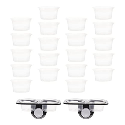 Mipcase Suction Cup Reptile Feeder Reptile Ledge with 20 Cups Double Grid Feeding Food Water Bowl Worm Dish Gecko Feeder Bowl Ledge for Lizard Bearded Dragon 1 Set Gecko Food s
