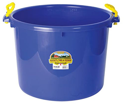 Little Giant® Plastic Muck Tub | Durable & Versatile Utility Bucket with Handles | Muck Bucket | Durable Handles | 70 Quart | Blue - color: Blue, size: 70 quart