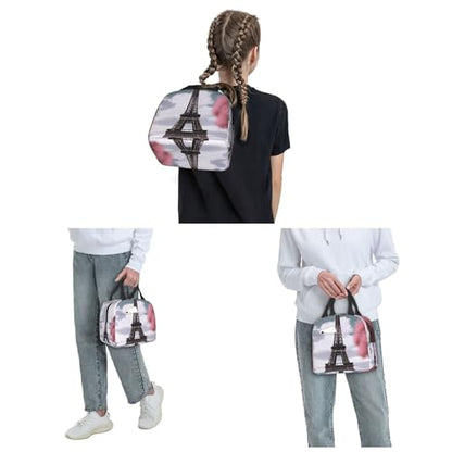 Insulated Lunch Bag Eiffel Tower Lunch Box for Women Men Reusable Leakproof Lunch Cooler Bag for Office Picnic - color: Eiffel Tower