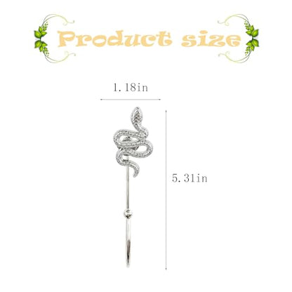 4 Pack Snake Hanger,Metal Animal Hook for Hanging Towels Clothes Keys Hats Purse Backpacks (Silver) - color: Silver