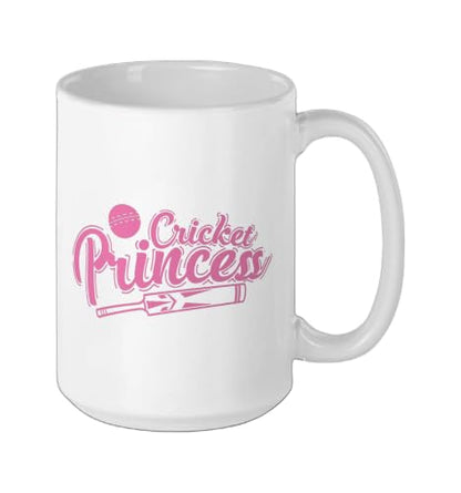 Cricket Princess Ball Sport Hobby Team Ceramic Mug, White, 15oz - color: White, size: 15 Ounces