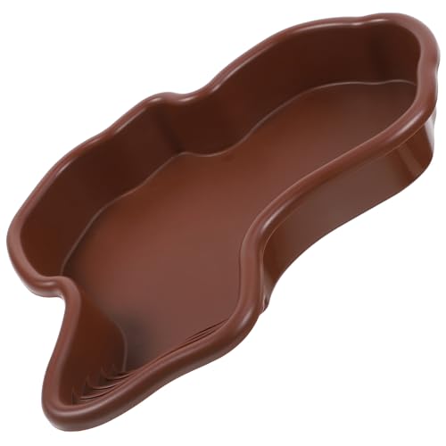 Luxshiny Large Turtle Habitat Reptile Bathing Pool Plastic Soaking Tub Terrarium Water Dish for Tortoise and Amphibians