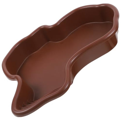 Luxshiny Large Turtle Habitat Reptile Bathing Pool Plastic Soaking Tub Terrarium Water Dish for Tortoise and Amphibians