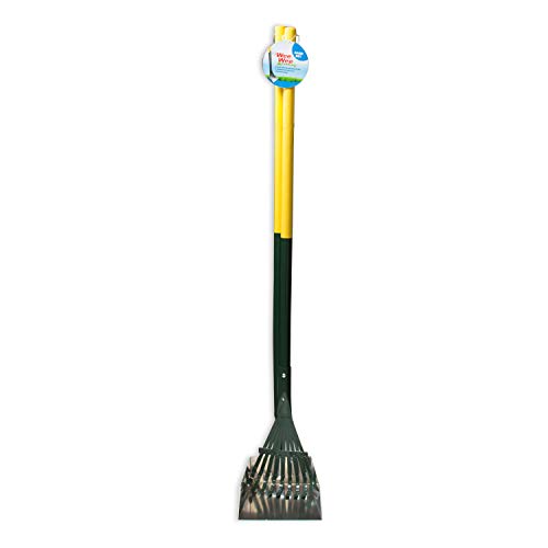 Four Paws Dog Rake & Scooper Set for Pet Waste Pick-Up, Small, 2 Count | Stainless steel long-handled dog waste tool, rake & pan design, easy pet waste pickup, 38" x 7" - size: Small, 7" x 7" x 38", style: Rake & Pan Set
