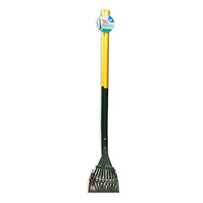 Four Paws Dog Rake & Scooper Set for Pet Waste Pick-Up, Small, 2 Count | Stainless steel long-handled dog waste tool, rake & pan design, easy pet waste pickup, 38" x 7" - size: Small, 7" x 7" x 38", style: Rake & Pan Set