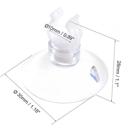 Aquarium Suction Cup Clips Set Fish Tank Air Line Holder Clear Plastic for Glass Fish Supples and Fish Tank Clear Airline Tubing Decorations Shrimp Nests and Reptile - size: Φ0.39in/10mm