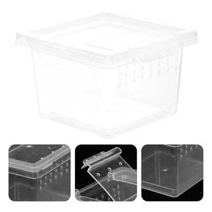 Reptile Breeding Box Plastic Habitat Case for Lizards Geckos and Insects Climbing Pet Feeding Container Suitable for Travel and Display