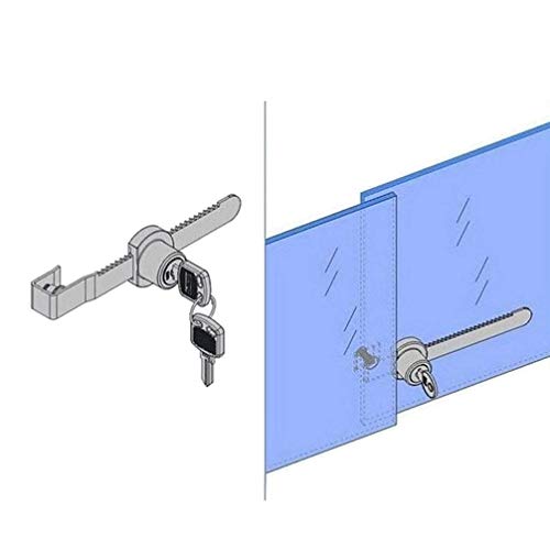 Sissinda Sliding Glass Door Lock Display Case Lock Ratchet Lock with Chrome Finish, Security, Keyed Alike Showcase Display (2 PC) - size: 2 PC