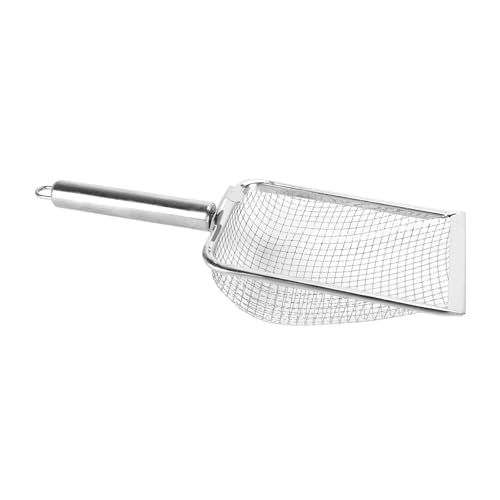 Stainless Steel Cat Litter Scoop | Rustproof & Simple to Maintain | Fine Holes for Effective Waste Removal | Hanging Hook for Storage/Reptile Litter Scoop
