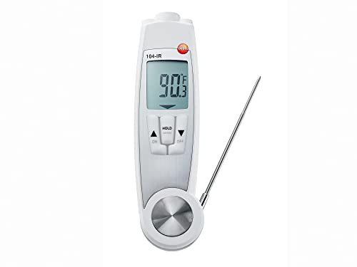 Testo 104-IR Infrared Thermometer Gun – Dual Temperature Gun for Surface and core temperatures – Waterproof Infrared Thermometer for up to 482 Degrees – HACCP Compliant