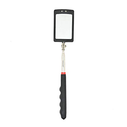Telescoping LED Lighted Flexible Inspection Mirror 360 Swivel for Extra Viewing