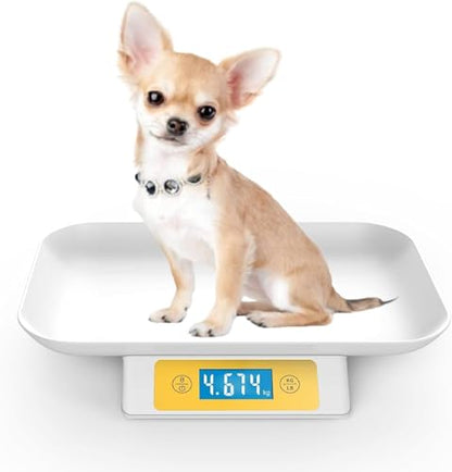 Puppy Scale for Whelping Dogs, Capacity up to 33lbs, Accuracy 1g/0.035oz, Unit g/kg/lb/oz/tl/ml, Yellow, Suitable for Kitten Puppy Rabbit Snake Cats and Small Dogs - color: Yellow