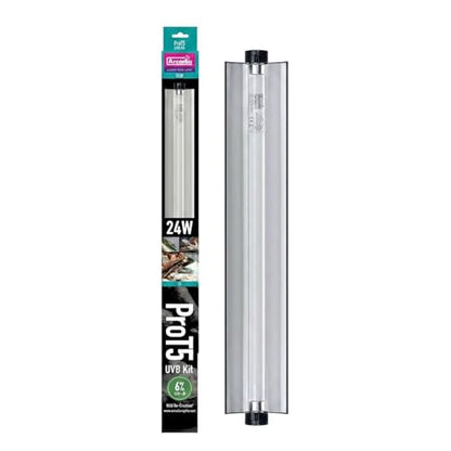 Arcadia T5 UVB Reptile Light Fixture Kit 22.5" Long 24 Watts 6% UVB Forest – Complete UVB Light for Reptiles, Turtles, Snake, Bearded Dragon Lamp, Long Lasting Easy to Use Professional Lighting