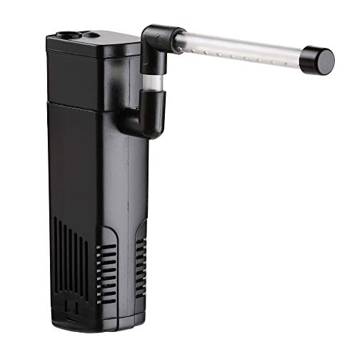 NICREW Internal Aquarium Filter for Fish Tank up to 5 Gallons, 40 GPH | Dual Water Outlet Design, Better Water Circulation, Adjustable Air Regulator, Ideal for Freshwater and Saltwater Aquariums - size: Magi mini: 2 - 5 gal